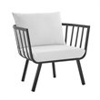 Modway Riverside Modern Fabric Outdoor Armchair in Slate/White (Set of 2)