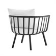 Modway Riverside Modern Fabric Outdoor Armchair in Slate/White (Set of 2)