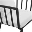 Modway Riverside Modern Fabric Outdoor Armchair in Slate/White (Set of 2)