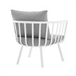 Modway Riverside Modern Fabric Outdoor Armchair in White/Gray (Set of 2)