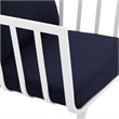 Modway Riverside Modern Fabric Outdoor Armchair in White/Navy (Set of 2)