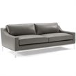 Modway Harness 3-Piece Stainless Steel and Leather Sofa Set in Gray