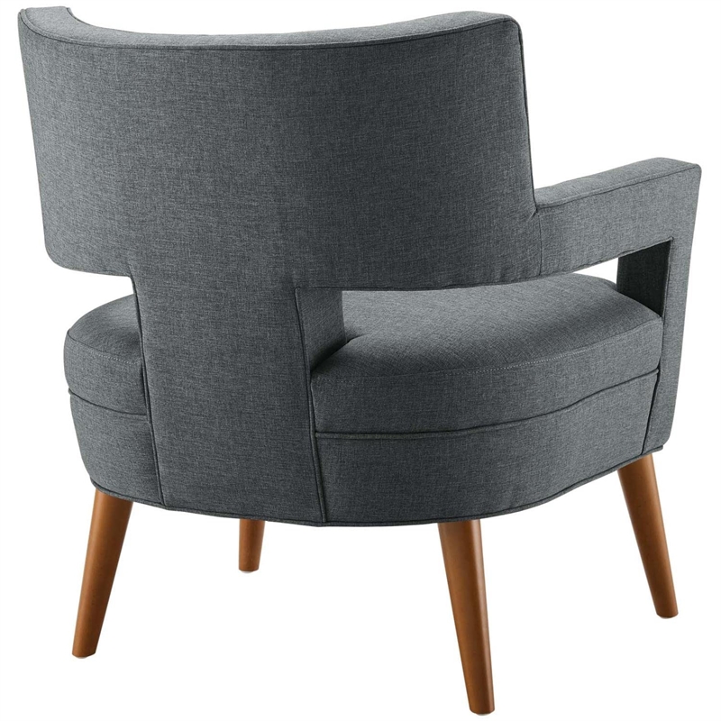 Modway Sheer Modern Fabric Upholstered Armchair Set in Gray (Set of 2)