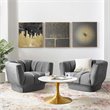 Modway Entertain Modern Channel Tufted Velvet Armchair in Gray (Set of 2)