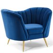 Modway Opportunity Modern Velvet Armchair Set in Gold/Navy (Set of 2)