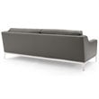 Modway Harness Stainless Steel & Leather Sofa and Loveseat Set in Gray