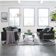 Modway Loft 2-Piece Modern Tufted Faux Leather Sofa and Loveseat Set in Black