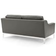 Modway Harness Stainless Steel & Leather Arm Chair in Gray (Set of 2)