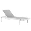 Modway Charleston Patio Aluminum Chaise Lounge Chair in White Gray (Set of 2)