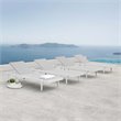 Modway Charleston Patio Aluminum Chaise Lounge Chair in White Gray (Set of 4)