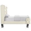 Modway Violette Tufted Wingback Velvet Queen Platform Bed in Ivory