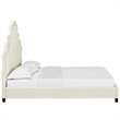 Modway Valentina Tufted Nailhead Velvet Queen Platform Bed in Ivory