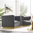 Modway Sanguine Modern Performance Velvet Armchair in Gray/Gold (Set of 2)
