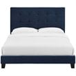 Modway Melanie King Tufted Button Velvet Platform Bed in Midnight Blue