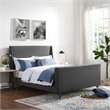 Modway Aubree Queen Upholstered Polyester Fabric Sleigh Platform Bed in Gray