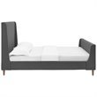 Modway Aubree Queen Upholstered Polyester Fabric Sleigh Platform Bed in Gray