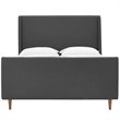 Modway Aubree Queen Upholstered Polyester Fabric Sleigh Platform Bed in Gray