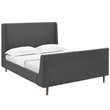 Modway Aubree Queen Upholstered Polyester Fabric Sleigh Platform Bed in Gray