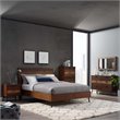 Modway Arwen MDF Wood Queen Platform Bed in Walnut/Black Lacquered