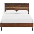 Modway Arwen MDF Wood Queen Platform Bed in Walnut/Black Lacquered