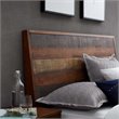 Modway Arwen MDF Wood Queen Platform Bed in Walnut/Black Lacquered