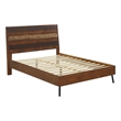 Modway Arwen MDF Wood Queen Platform Bed in Walnut/Black Lacquered