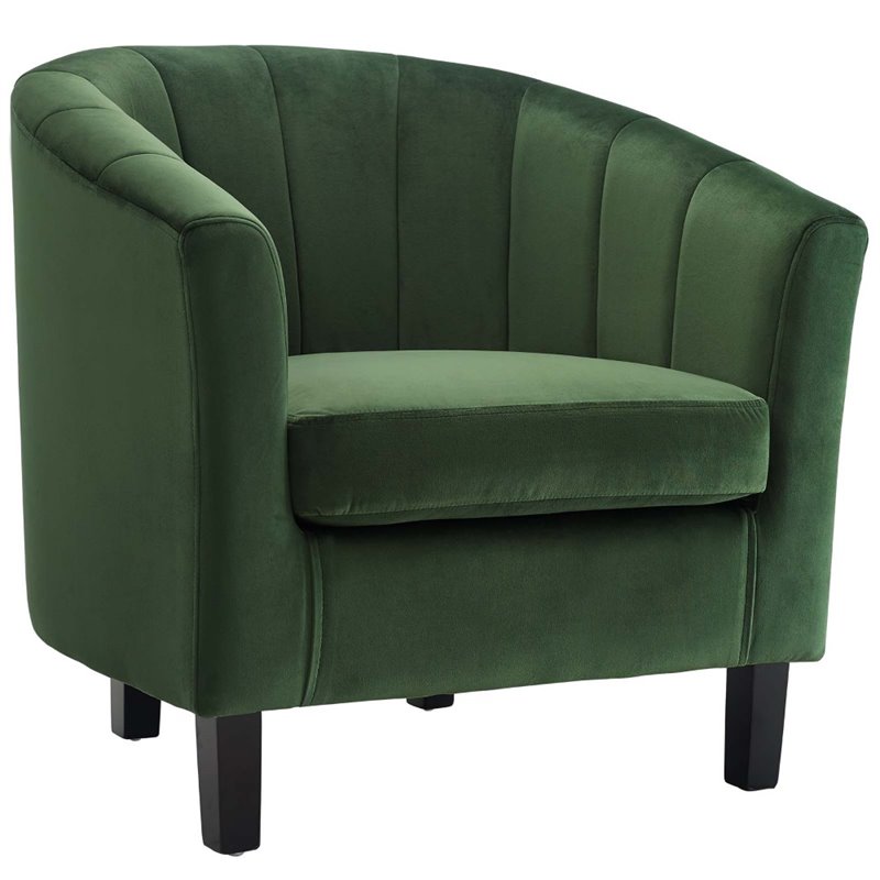 Modway Prospect Modern Performance Velvet Armchair in Emerald Green (Set of 2)