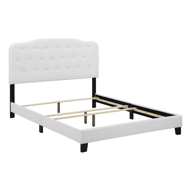 Modway Amelia Twin Upholstered Polyester Fabric Bed in White Finish