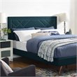 Modway Reese Nailhead Full/Queen Upholstered Linen Fabric Headboard in Azure