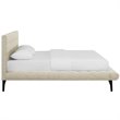 Modway Julia Queen Biscuit Tufted Upholstered Fabric Platform Bed in Beige