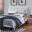 Modway Paisley Tufted Full/Queen Upholstered Linen Fabric Headboard in White
