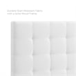 Modway Paisley Tufted Full/Queen Upholstered Linen Fabric Headboard in White
