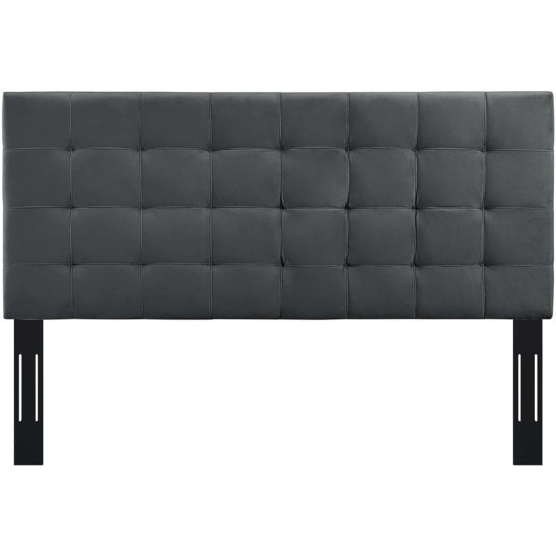 Modway Paisley Tufted Full/Queen Performance Velvet Headboard in Gray