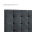 Modway Paisley Tufted Full/Queen Performance Velvet Headboard in Gray