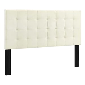 Modway Paisley Tufted Full/Queen Performance Velvet Headboard in Ivory
