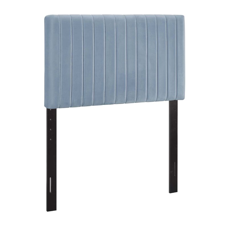 Modway Keira Velvet Upholstered Twin Headboard in Light Blue