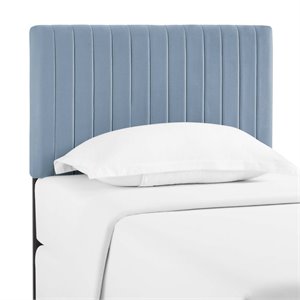 Modway Keira Velvet Upholstered Twin Headboard in Light Blue