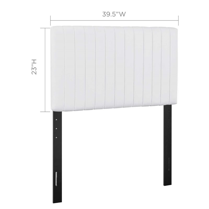 Modway Keira Faux Leather Upholstered Twin Headboard in White