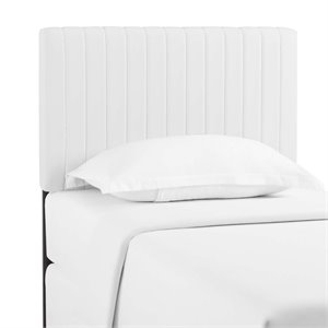 Modway Keira Faux Leather Upholstered Twin Headboard in White