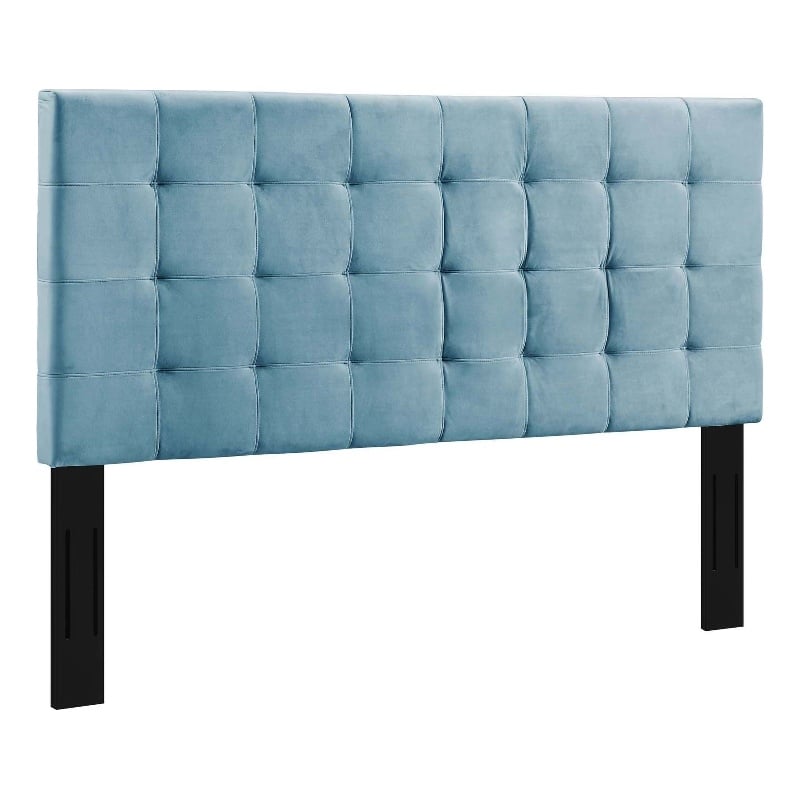 Modway Paisley Tufted Full/Queen Performance Velvet Headboard in Sea Blue