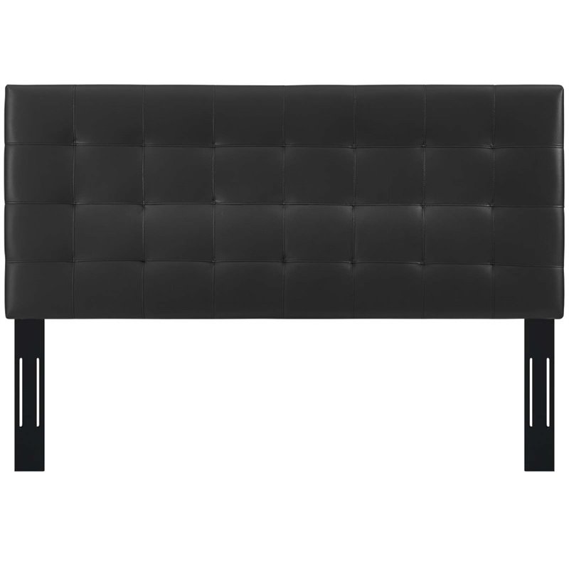 Modway Paisley Tufted Full/Queen Faux Leather Headboard in Black