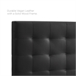 Modway Paisley Tufted Full/Queen Faux Leather Headboard in Black