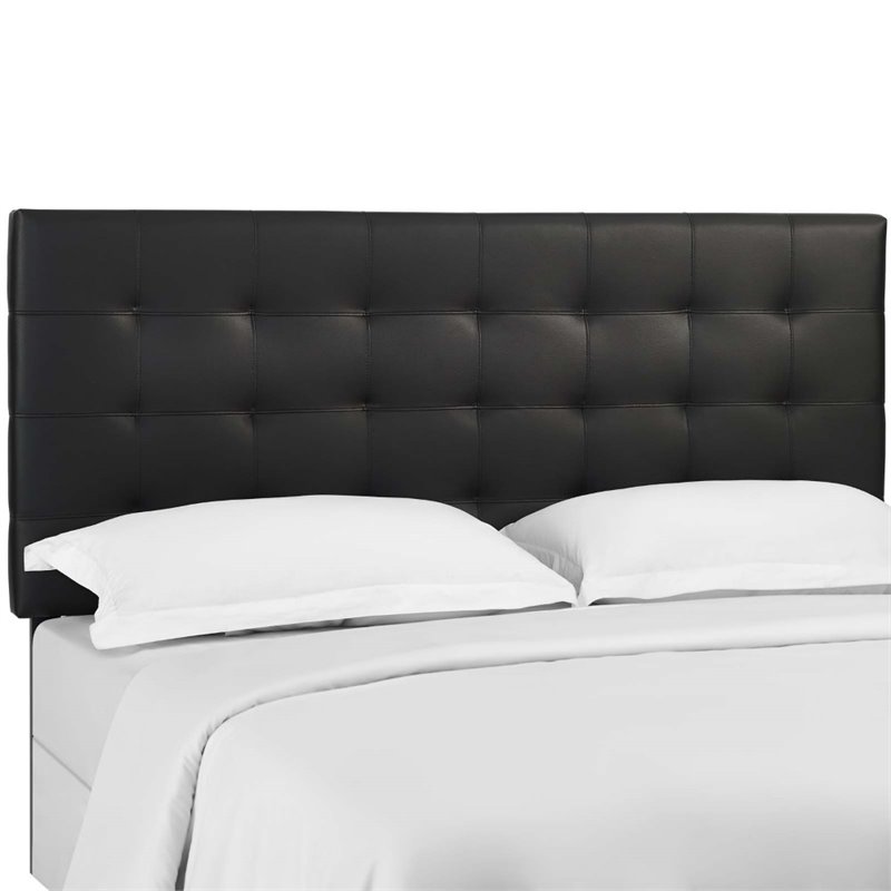 Modway Paisley Tufted Full/Queen Faux Leather Headboard in Black