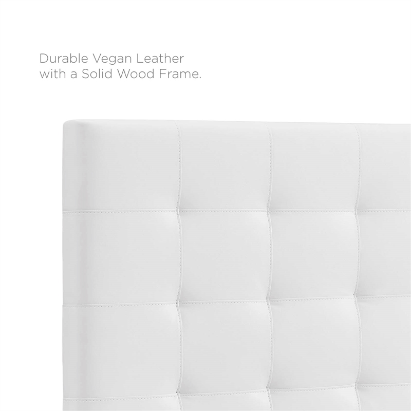 Modway Paisley Tufted Full/Queen Faux Leather Headboard in White