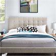Modway Paisley Tufted King and California King Linen Fabric Headboard in Beige
