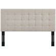 Modway Paisley Tufted King and California King Linen Fabric Headboard in Beige