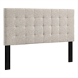 Modway Paisley Tufted King and California King Linen Fabric Headboard in Beige