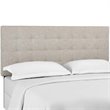 Modway Paisley Tufted King and California King Linen Fabric Headboard in Beige