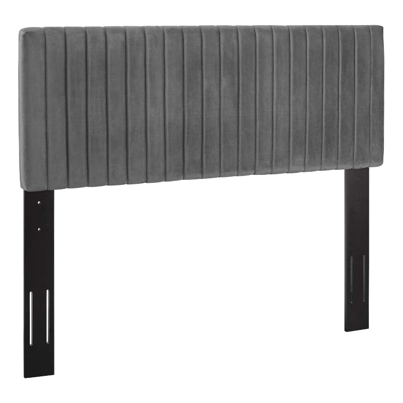 Modway Keira Full/Queen Solid Wood and Performance Velvet Headboard in Gray