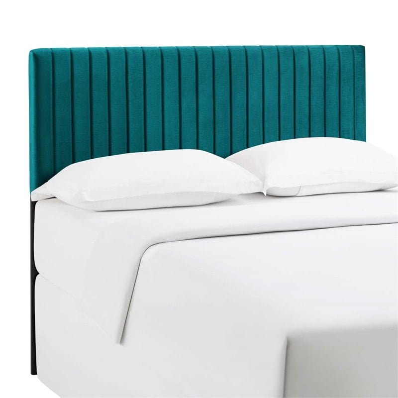 Modway Keira Velvet Full Queen Headboard in Teal